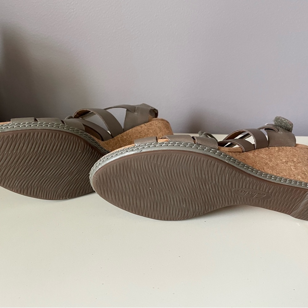 Clarks wedge sandals with lace up front